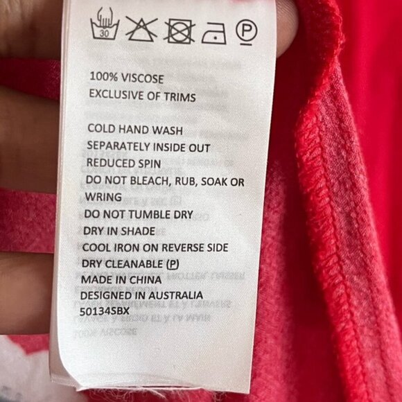 Bardot Red Floral Asymmetrical Ruffle Wrap Skirt Women’s Size 6 - Picture 6 of 15